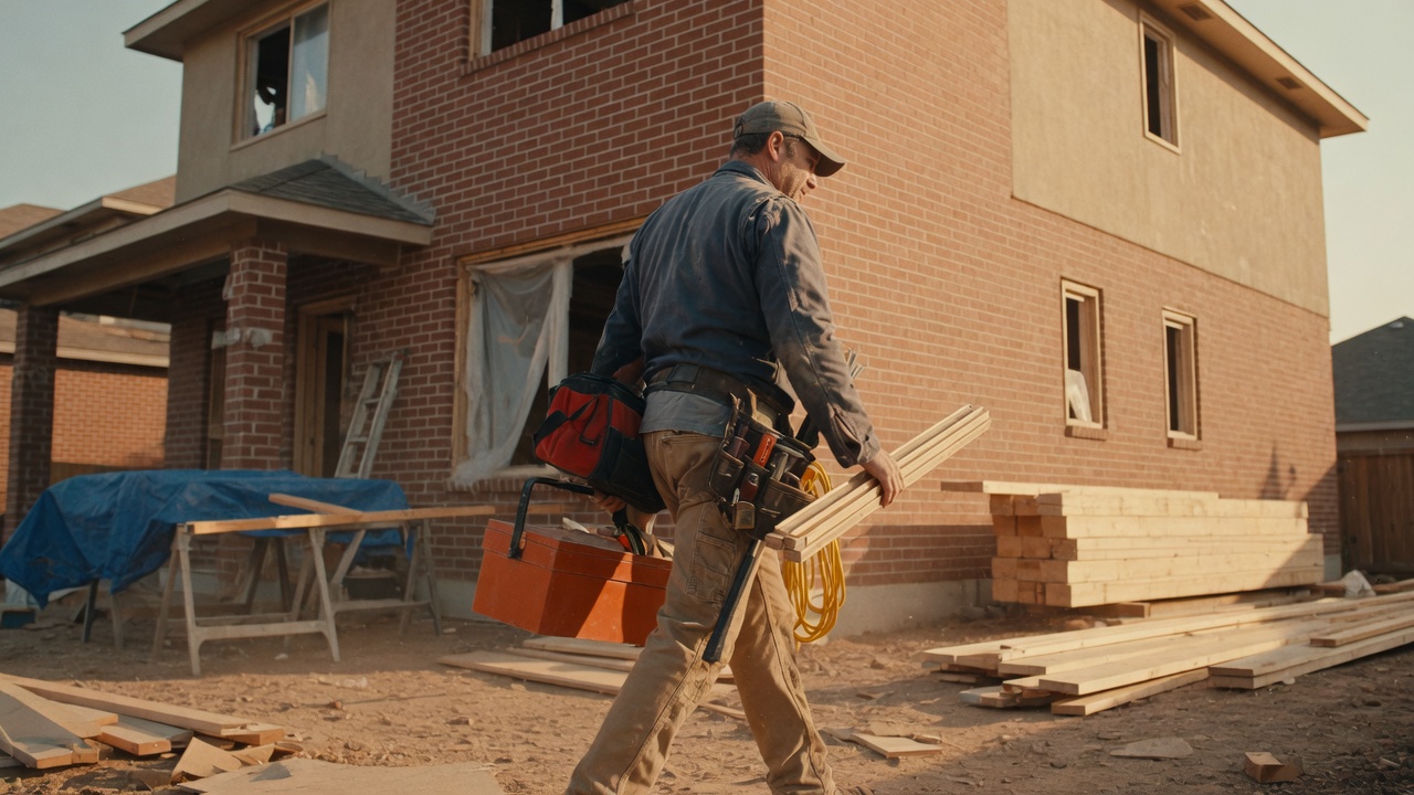 Contractor working on a home improvement project