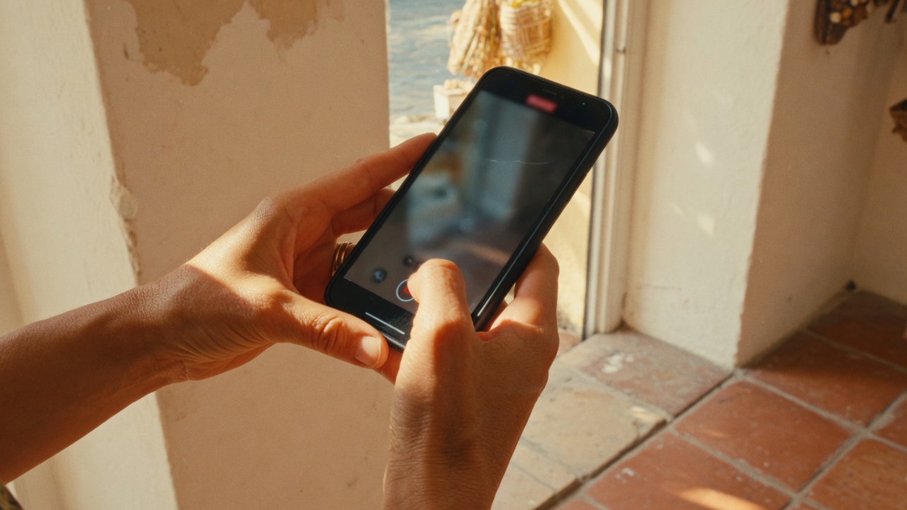 Person receiving notification on phone