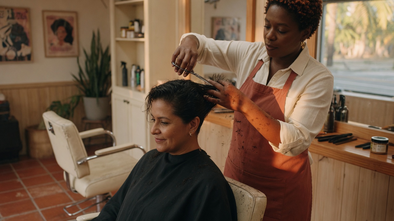 Stylist at work on the salon floor